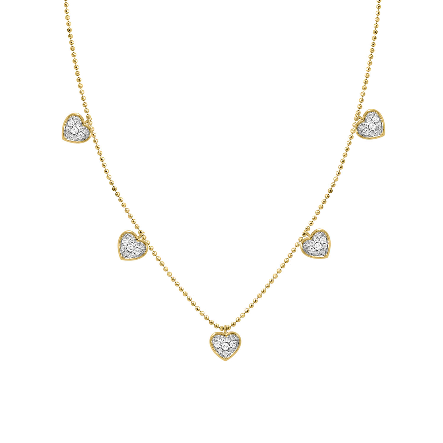 LADIES NECKLACE 0.30CT ROUND DIAMOND 14K YELLOW GOLD - Image 1