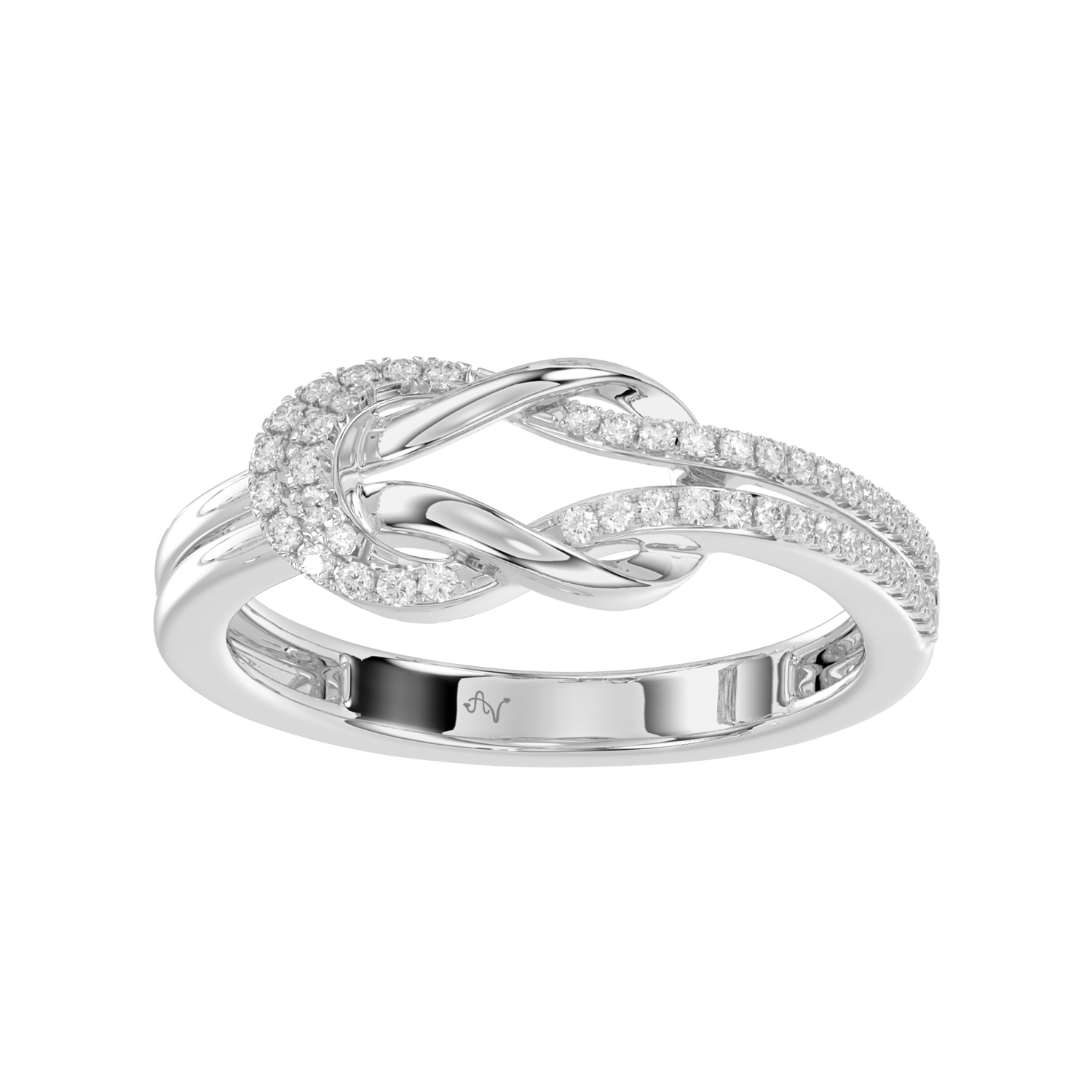 LADIES RING 0.15CT ROUND DIAMOND 14K WHITE GOLD - Image 1