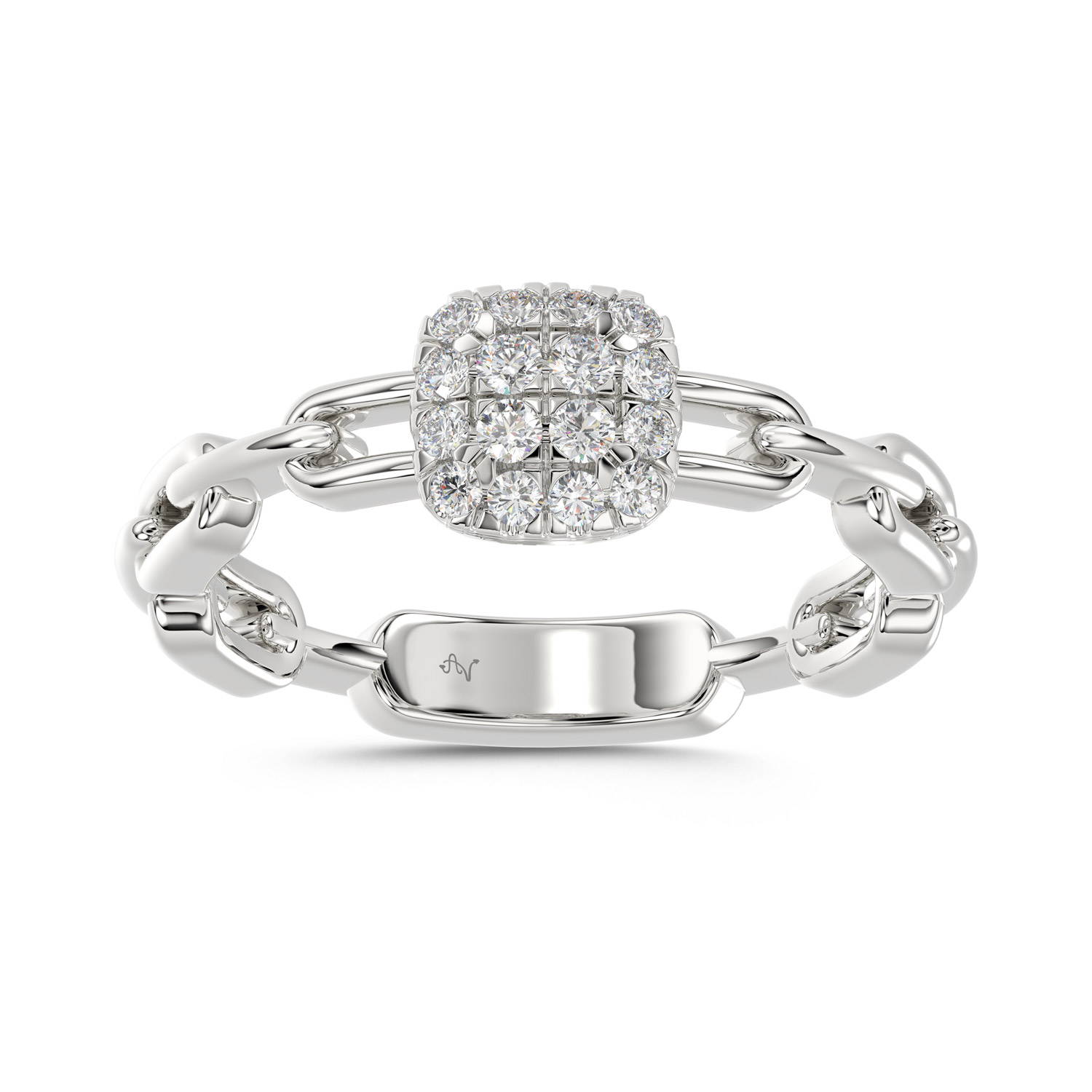 LADIES RING 0.20CT ROUND DIAMOND 14K WHITE GOLD - Image 1