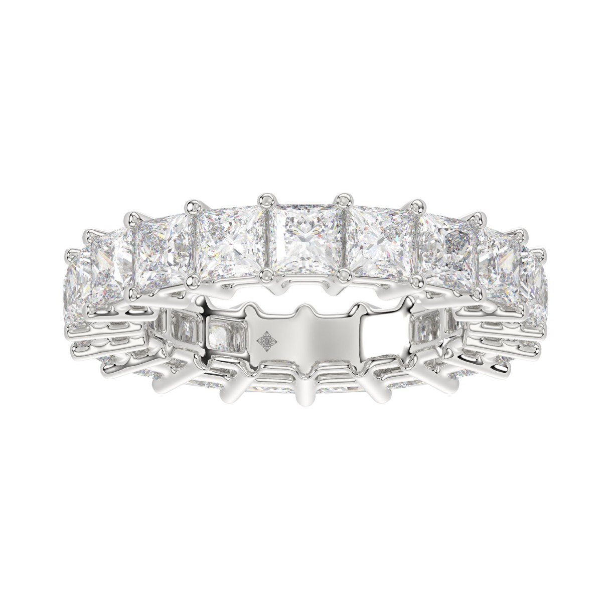 LADIES ETERNITY BAND 4 3/4CT PRINCESS DIAMOND 14K WHITE GOLD - Image 1