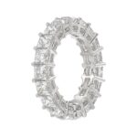 LADIES ETERNITY BAND 4 3/4CT PRINCESS DIAMOND 14K WHITE GOLD - Image 3