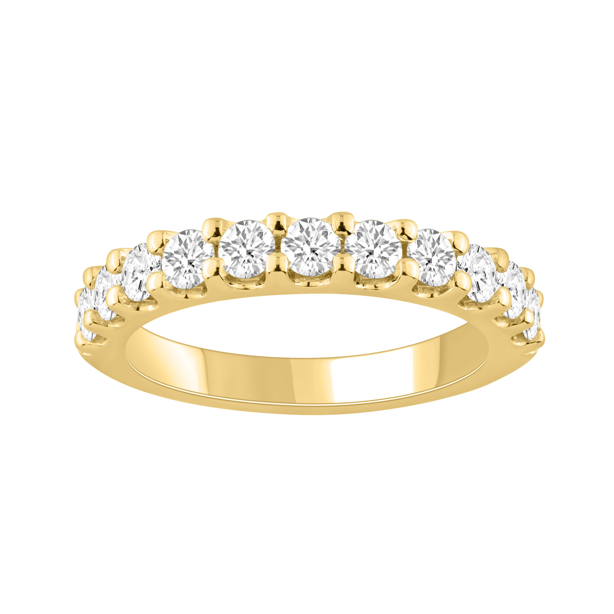 LADIES BAND 1.00CT ROUND DIAMOND 14K YELLOW GOLD - Image 1