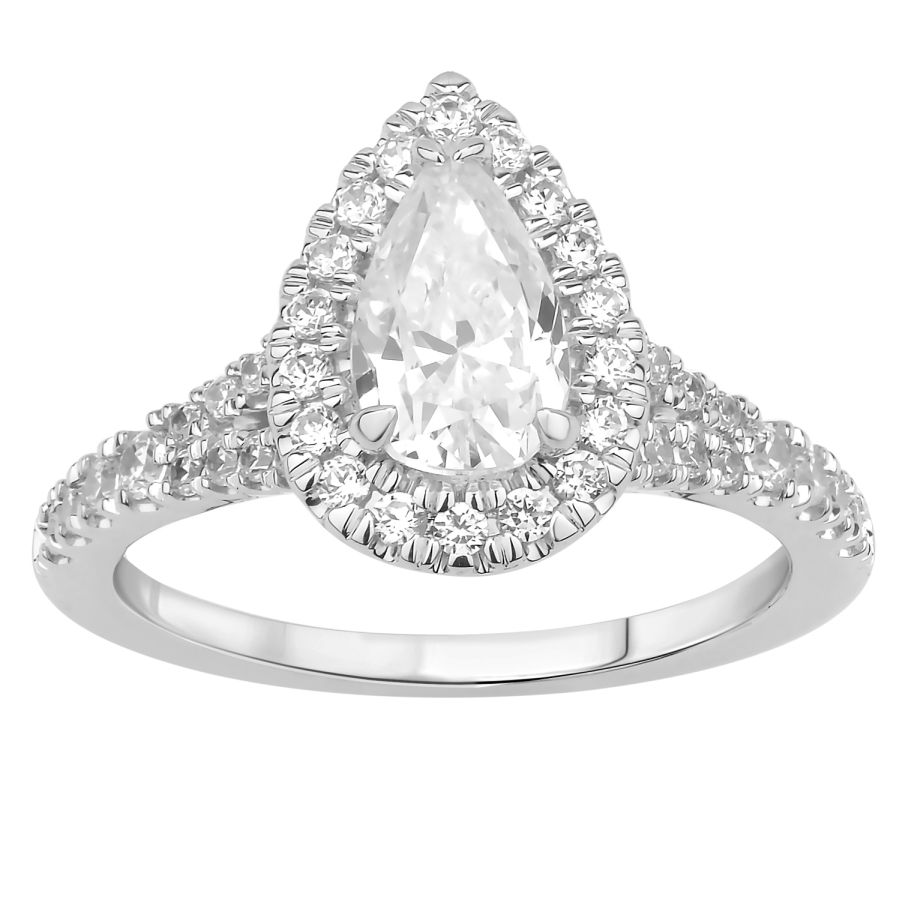 LADIES RING SEMI MOUNT 0.50CT ROUND DIAMOND 14K WHITE GOLD - Image 1