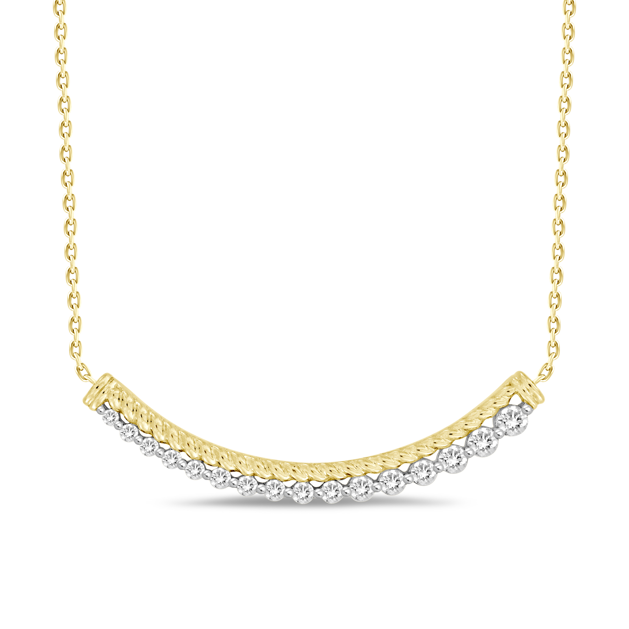 LADIES PENDANT 0.25CT ROUND DIAMOND 10K YELLOW GOLD - Image 1