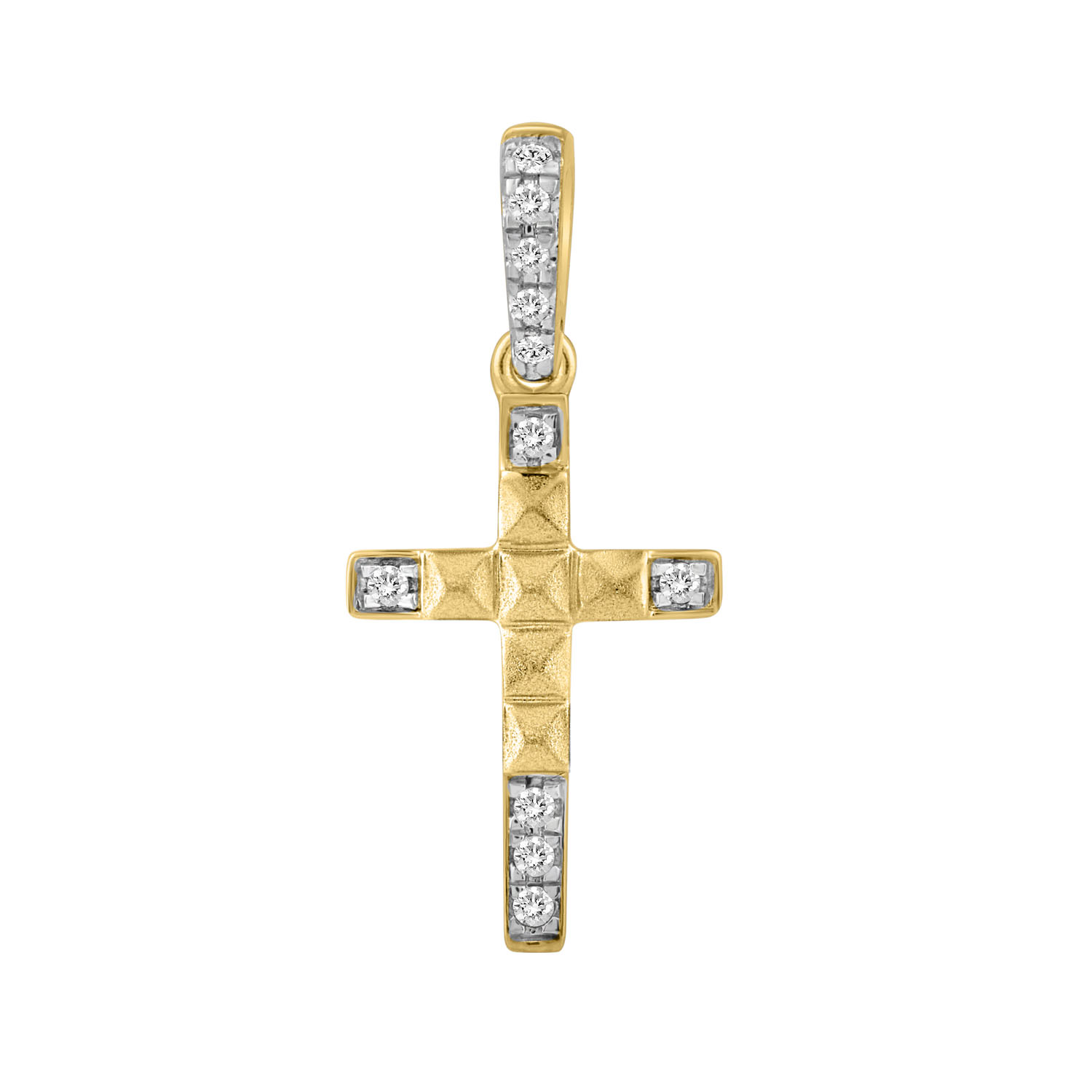 LADIES PENDANT WITH CHAIN 0.05CT ROUND DIAMOND 10K YELLOW GOLD - Image 1