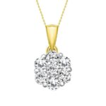 LADIES PENDANT WITH CHAIN 0.25CT ROUND DIAMOND 14K YELLOW GOLD (SI QUALITY)