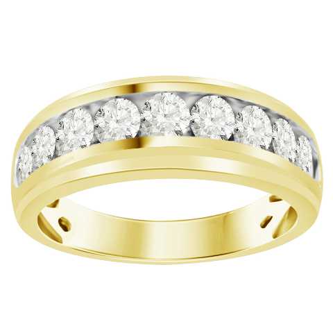 MEN'S BAND 1.50CT ROUND DIAMOND 10K YELLOW GOLD - Image 1