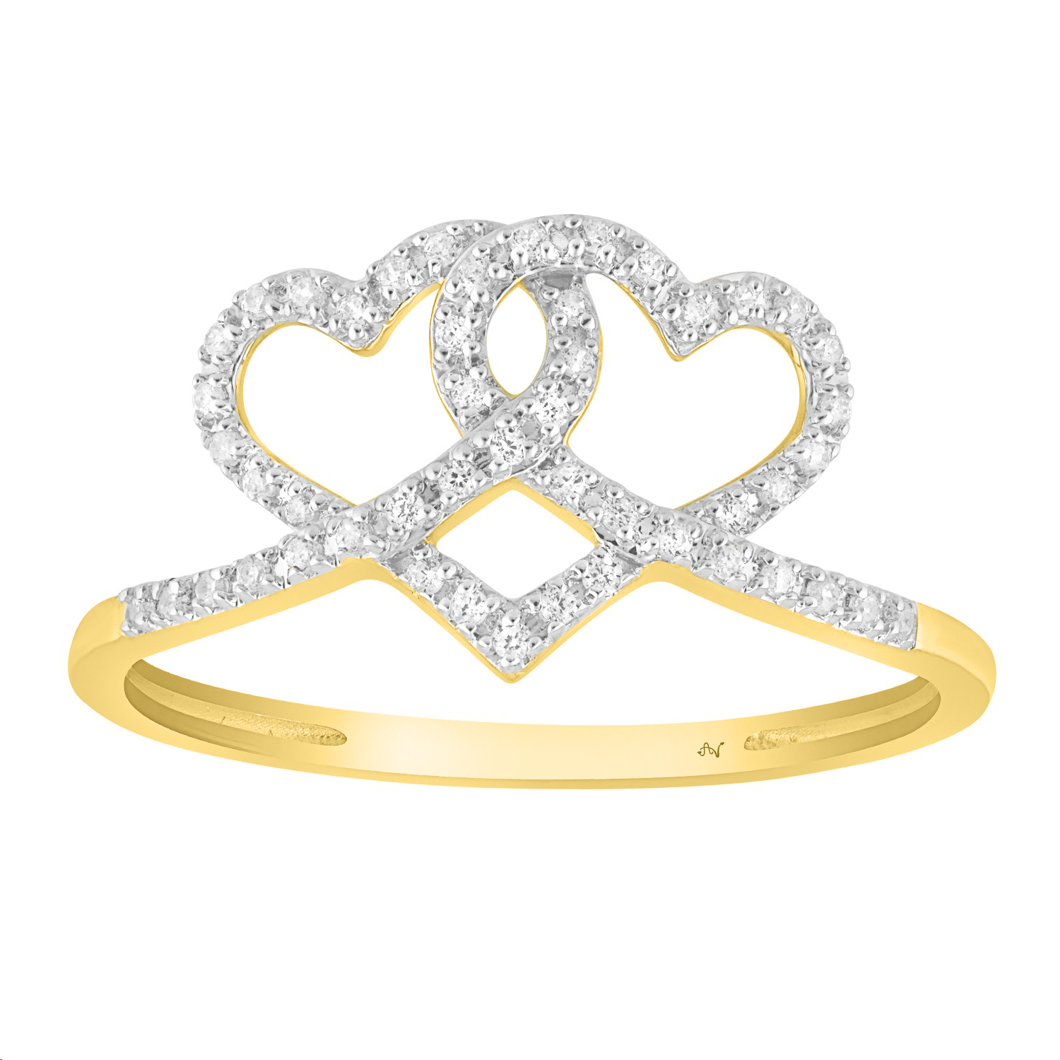LADIES RING 0.15CT ROUND DIAMOND 10K YELLOW GOLD - Image 1