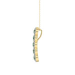 14K Yellow Gold 1.80Ct Emerald And Round Diamond Pendant For Women. A Refined Luxury Jewelry Design Includes Chain - Image 2