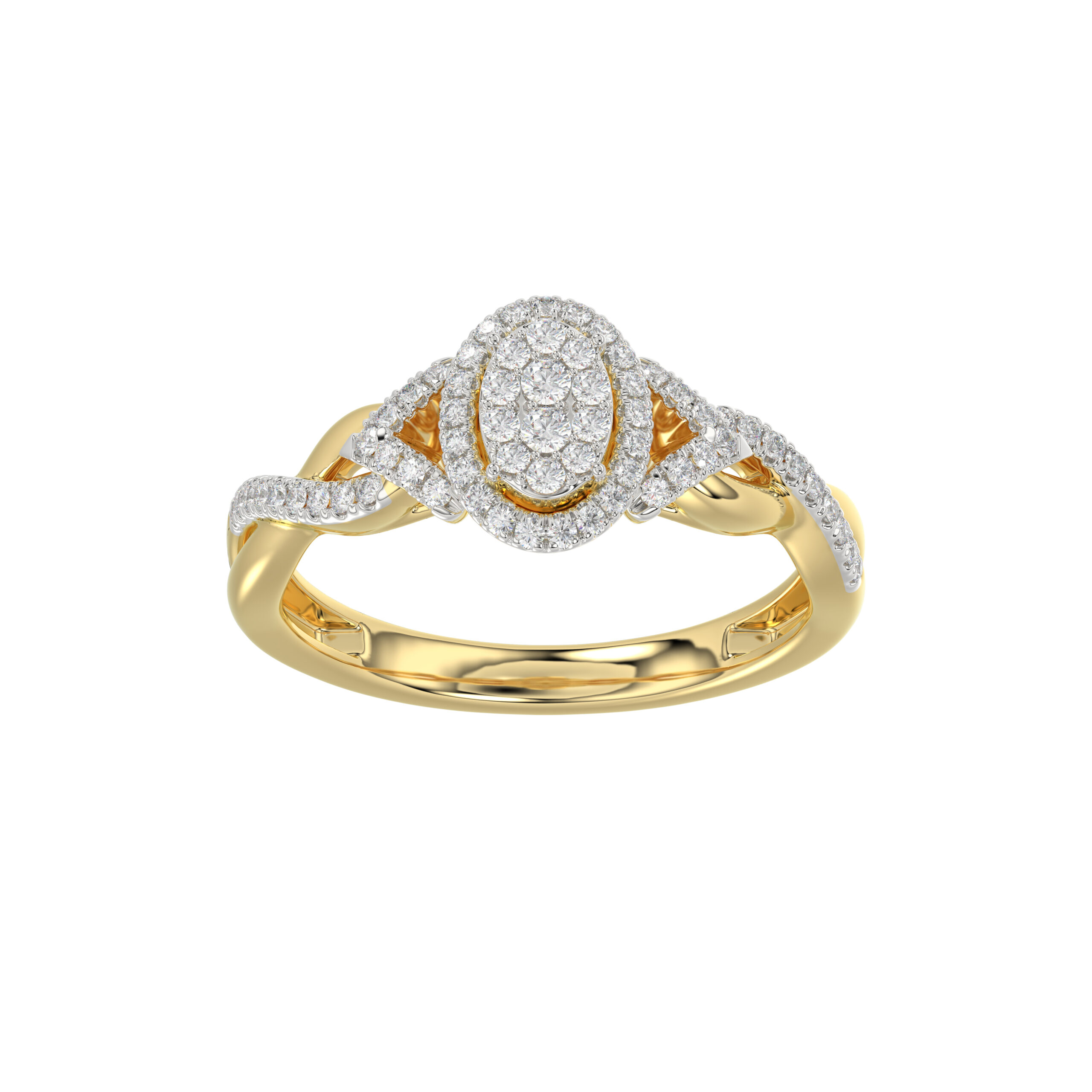 LADIES RING 0.25CT ROUND DIAMOND 10K YELLOW GOLD - Image 1