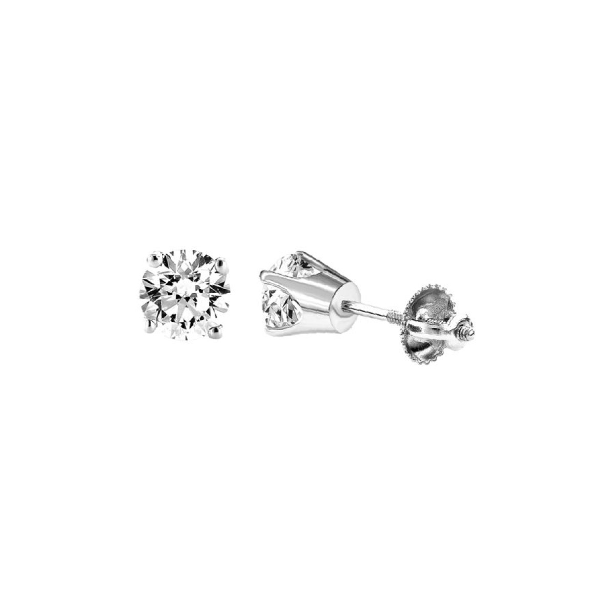 14K White Gold Round Diamond Stud Earrings 0.25CT Elegant Women�S Diamond Jewelry - Image 1