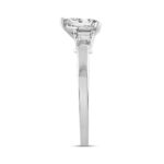 LADIES RING 2.00CT ROUND/BAGUETTE/PEAR DIAMOND 14K WHITE GOLD (CENTER STONE PEAR DIAMOND 1 1/2CT) - Image 3