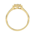10K Yellow Gold Heart Diamond Ring For Women 0.10Ct Round Diamond Heart Ring - Image 2