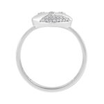 Sterling Silver Ladies Fashion Ring With 0.10Ct Round Diamond Heart Design - Image 2