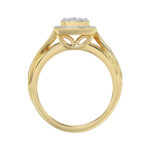 Luxury 10K Yellow Gold 0.25Ct Round Diamond Halo Cluster Ring For Women - Image 2