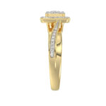 Luxury 10K Yellow Gold 0.25Ct Round Diamond Halo Cluster Ring For Women - Image 3