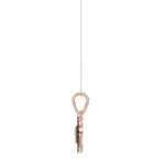 Elegant 14K Rose Gold Evil Eye Pendant For Women Featuring 0.50 Ct Round, Dark Brown, And Blue Diamonds. Includes Chain For A Complete Look. - Image 2