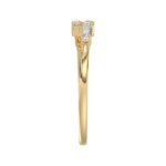 Ladies 10K Yellow Gold Diamond Ring 0.16 Ct Round & Baguette Diamond Jewelry - Image 3