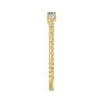 Ladies 10K Yellow Gold 0.16CT Round & Baguette Diamond Style Ring - Image 3