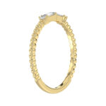 Ladies 10K Yellow Gold 0.16CT Round & Baguette Diamond Style Ring - Image 4