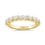 LADIES BAND 1CT EMERALD DIAMOND 14K YELLOW GOLD