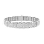 10K WHITE GOLD 5.00CT ROUND DIAMOND MEN'S BRACELET