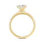 14K Yellow Gold Round Diamond Bridal Ring Set 1 1/2Ct & 1.00Ct Center Round Lab Grown Diamond Engagement Ring & Matching Wedding Band For Women (Colo - Image 2