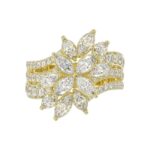 LADIES RING 2 1/4CT ROUND/MARQUISE DIAMOND 14K YELLOW GOLD - Image 5