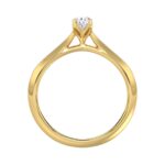 LADIES SOLITAIRE RING 1/2CT PEAR DIAMOND 14K YELLOW GOLD - Image 2