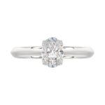 LADIES SOLITAIRE RING 1CT OVAL DIAMOND 14K WHITE GOLD - Image 5
