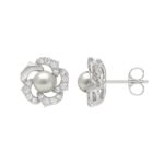 10K White Gold 1/4Ct Round Diamond & Pearl Drop Earrings For Women Classic Luxury Jewelry (Color F-G -Clarity Vs1/Vs2) - Image 2
