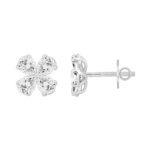 LADIES EARRINGS 1 1/3CT PEAR DIAMOND 14K WHITE GOLD - Image 3