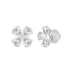 LADIES EARRINGS 1 1/3CT PEAR DIAMOND 14K WHITE GOLD - Image 2