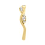 10K Yellow Gold 1/4Ct Round Lab-Grown Diamond Emori Wavy Krissy Ladies Fashion Ring (Color F-G -Clarity Vs1/Vs2) - Image 3