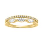 10K Yellow Gold Lab-Grown Diamond Ring For Women 3/8Ct Round & Marquise Fashion Ring (Color F-G -Clarity Vs1/Vs2)