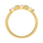 10K Yellow Gold Lab-Grown Diamond Ring For Women 3/8Ct Round & Marquise Fashion Ring (Color F-G -Clarity Vs1/Vs2) - Image 2