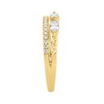10K Yellow Gold Lab-Grown Diamond Ring For Women 3/8Ct Round & Marquise Fashion Ring (Color F-G -Clarity Vs1/Vs2) - Image 3