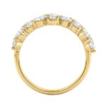 Elegant 14K Yellow Gold 1 1/3Ct Lab Grown Diamond Fashion Ring Alternating Round & Marquise Stones, Ladies Fashion Jewelry (Color F-G -Clarity Vs1 - Image 2