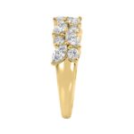 Elegant 14K Yellow Gold 1 1/3Ct Lab Grown Diamond Fashion Ring Alternating Round & Marquise Stones, Ladies Fashion Jewelry (Color F-G -Clarity Vs1 - Image 3