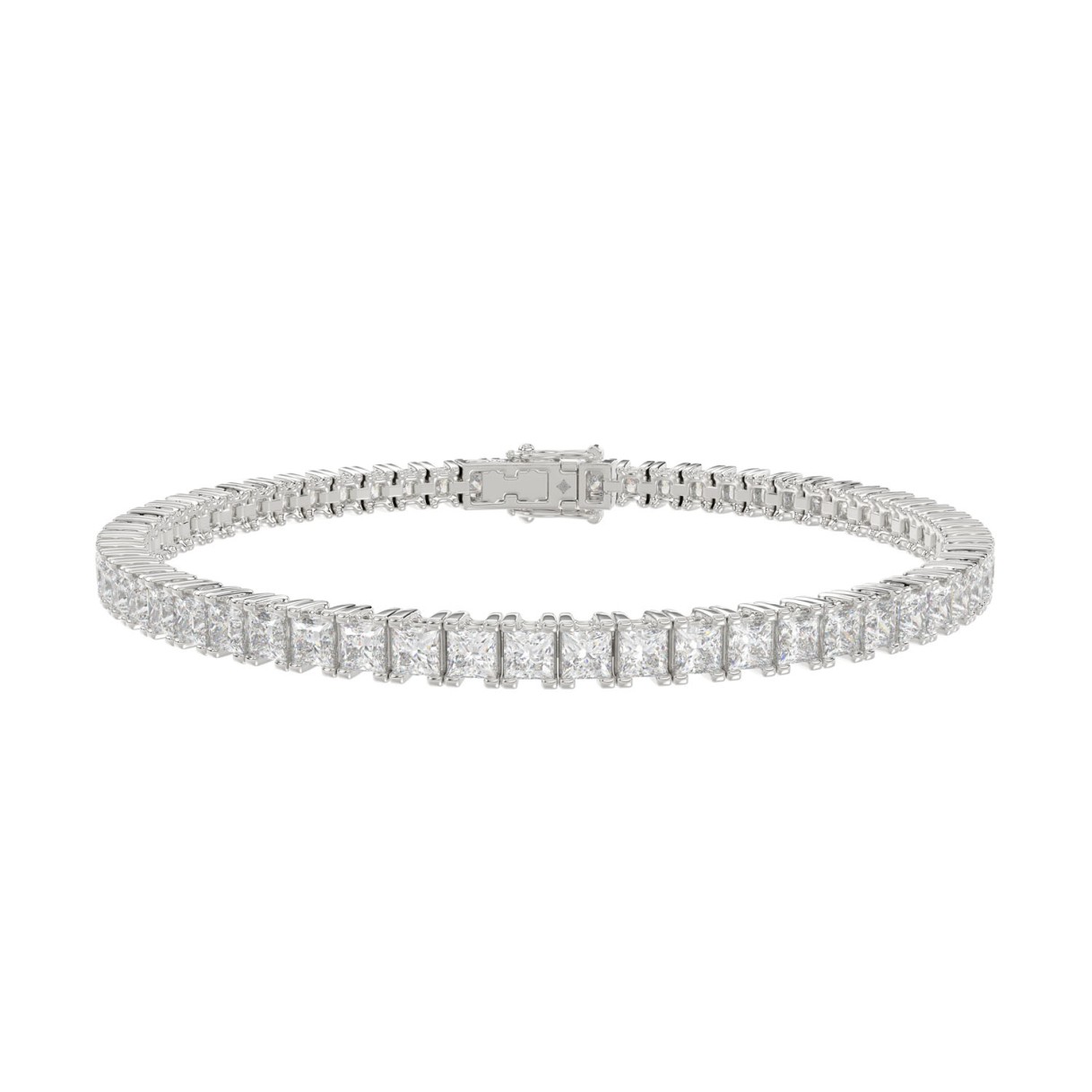 LADIES BRACELET 7CT PRINCESS DIAMOND 14K WHITE GOLD - Image 1