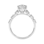 Women 14K White Gold 2 1/4Ct Lab Grown Diamond Ring Marquise Cut With Round Side Stone Engagement Ring 2.00Ct Marquise Center Stone (Color F-G -Clarit - Image 2