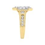 Elegant 14K Yellow Gold Diamond Engagement Ring Featuring 3 1/2Ct Round, Marquise & Baguette Diamonds With Sparkling Side Stones. Perfect For Weddings - Image 3