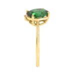 Elegant 14K Yellow Gold Diamond, Emerald Oval & Pink Sapphire Ring For Women 3 1/6Ct Round & Oval Cut Multi-Stone Ladies Jewelry (Color F-G -Clarity V - Image 3