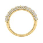 Elegant 14K Yellow Gold Ladies Ladies Ring 3 1/4Ct Round & Emerald Cut Diamonds - Image 2
