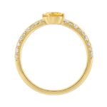 Fancy Yellow Sapphire & Round Diamond Engagement Ring In 14K Yellow Gold 3/4Ct & 1/2Ct Round Cut Center Stone Ladies Wedding Ring (Color F-G -Clarity - Image 2