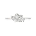 Ladies 10K White Gold Diamond Ring 1/2Ct Round Diamond Cluster Bezel Set (Color F-G -Clarity Vs1/Vs2) - Image 5