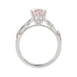 ETERNAL BLUSH COLLECTION LADIES RING 1 3/4CT ROUND/OVAL DIAMOND 14K WHITE GOLD (CENTER STONE PINK OVAL DIAMOND 1 1/2CT) - Image 2