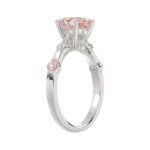 ETERNAL BLUSH COLLECTION LADIES RING 1 3/4CT ROUND/OVAL DIAMOND 14K WHITE GOLD (CENTER STONE PINK OVAL DIAMOND 1 1/2CT) - Image 3