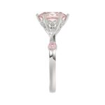 ETERNAL BLUSH COLLECTION LADIES RING 1 3/4CT ROUND/OVAL DIAMOND 14K WHITE GOLD (CENTER STONE PINK OVAL DIAMOND 1 1/2CT) - Image 4