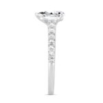 LADIES RING 1 1/2CT ROUND/PEAR DIAMOND 14K WHITE GOLD (CENTER STONE PEAR DIAMOND 1CT) - Image 3